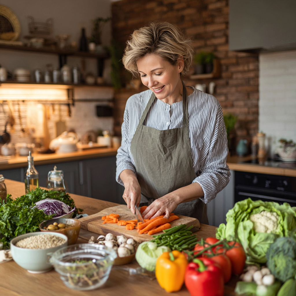 Group of smiling Ukrainian adults of different ages doing light exercise outdoors in a park, representing healthy active lifestyle